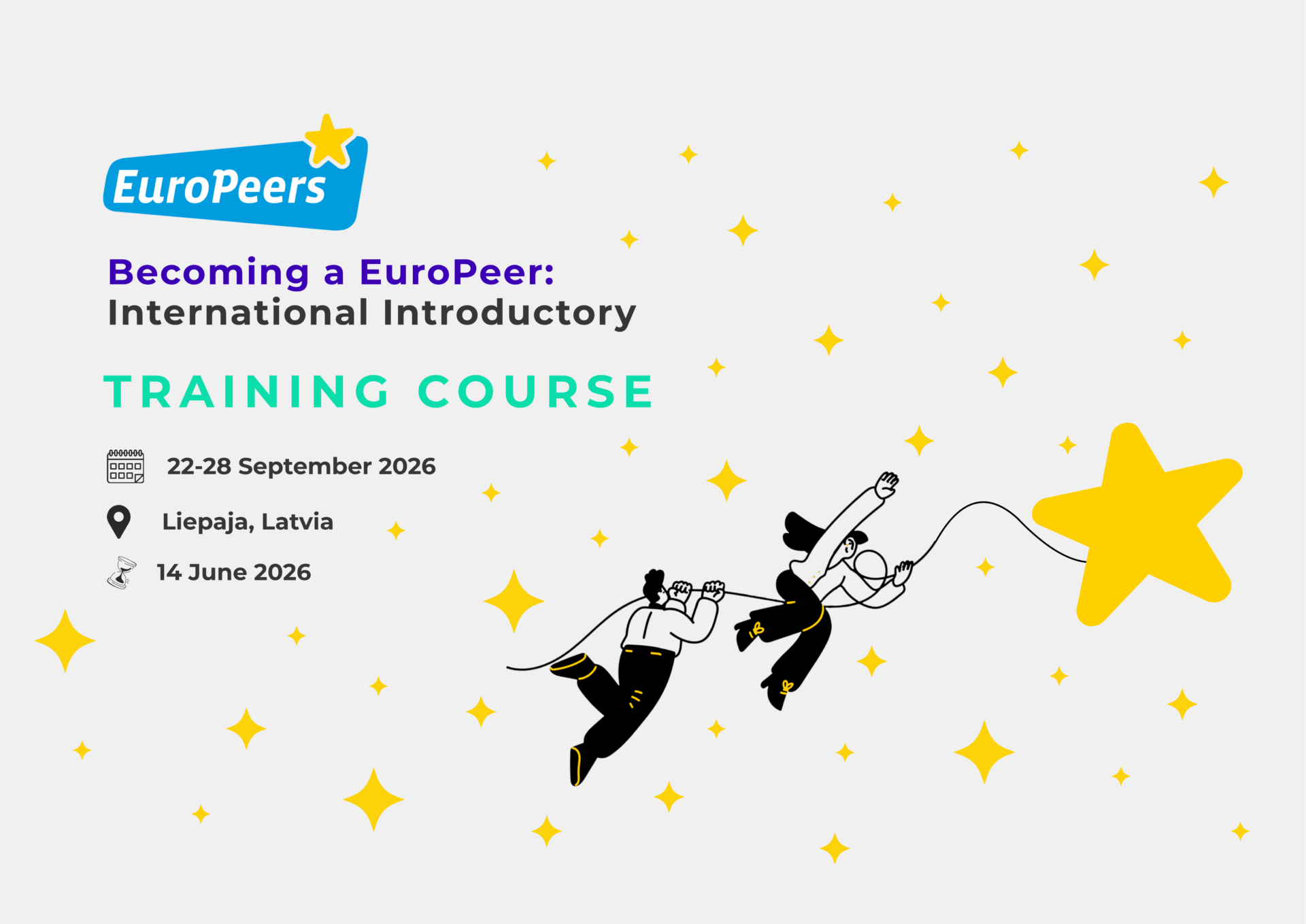 Becoming a EuroPeer : international introductory training course Training Course 22-28 September 2026 | Liepaja, Latvia